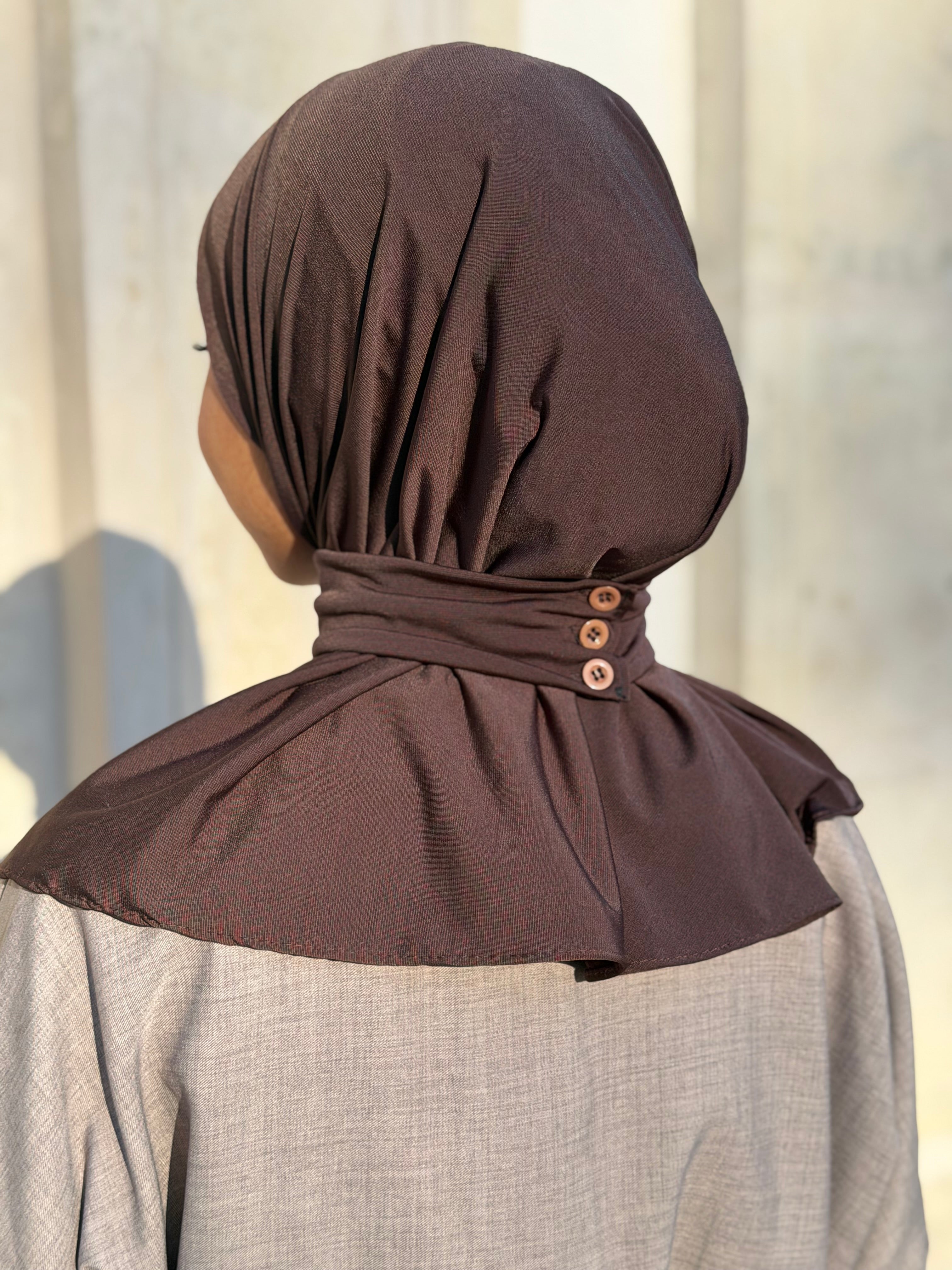 Hijab cagoule à enfiler boutonnée - Jersey premium