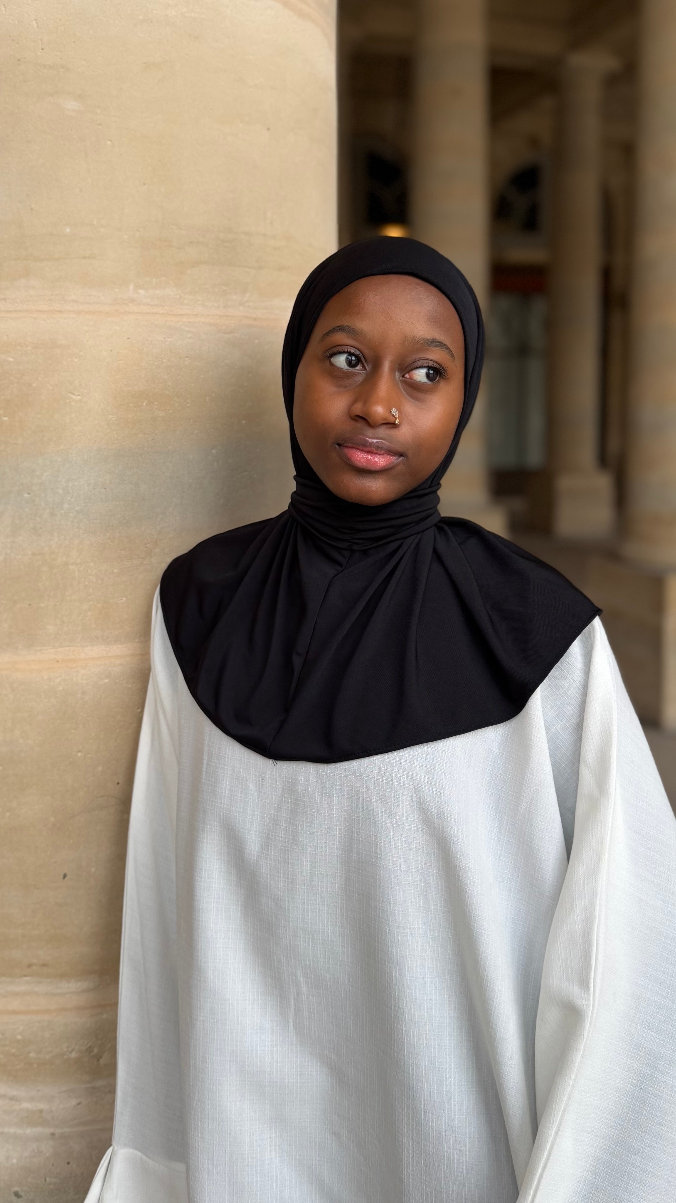 Hijab cagoule à enfiler boutonnée - Jersey premium