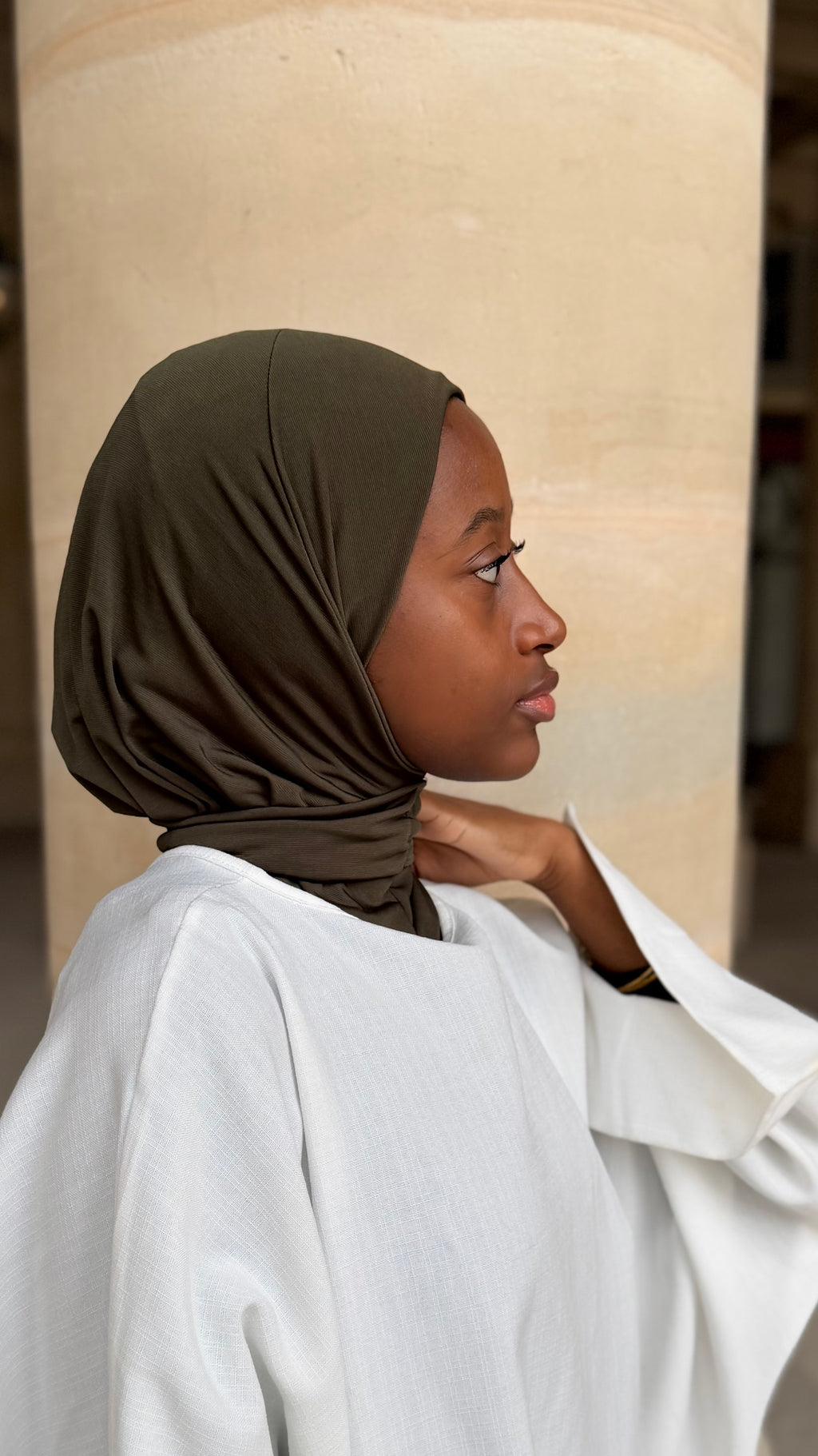 Hijab cagoule à enfiler boutonnée - Jersey premium