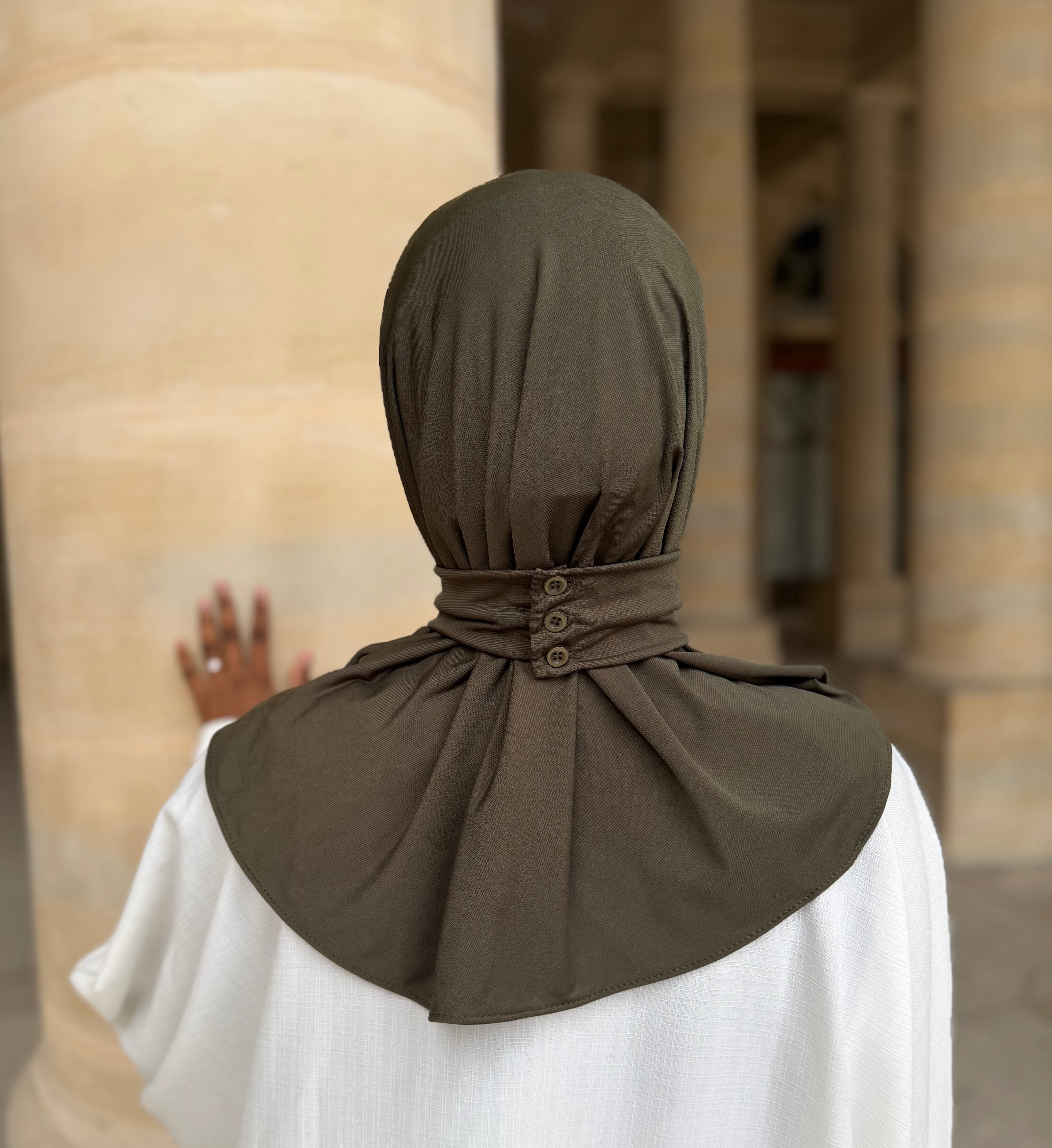 Hijab cagoule à enfiler boutonnée - Jersey premium