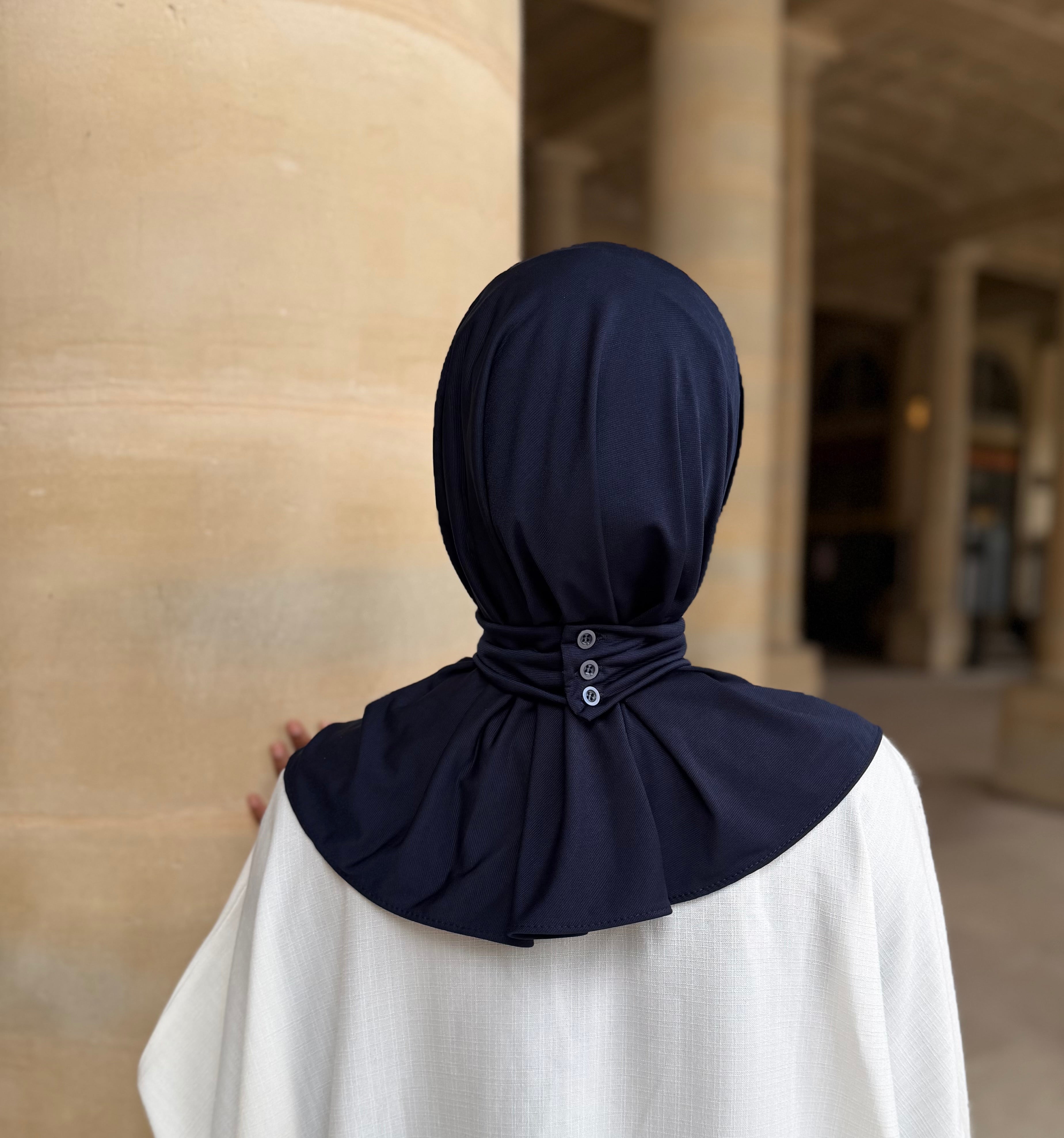 Hijab cagoule à enfiler boutonnée - Jersey premium