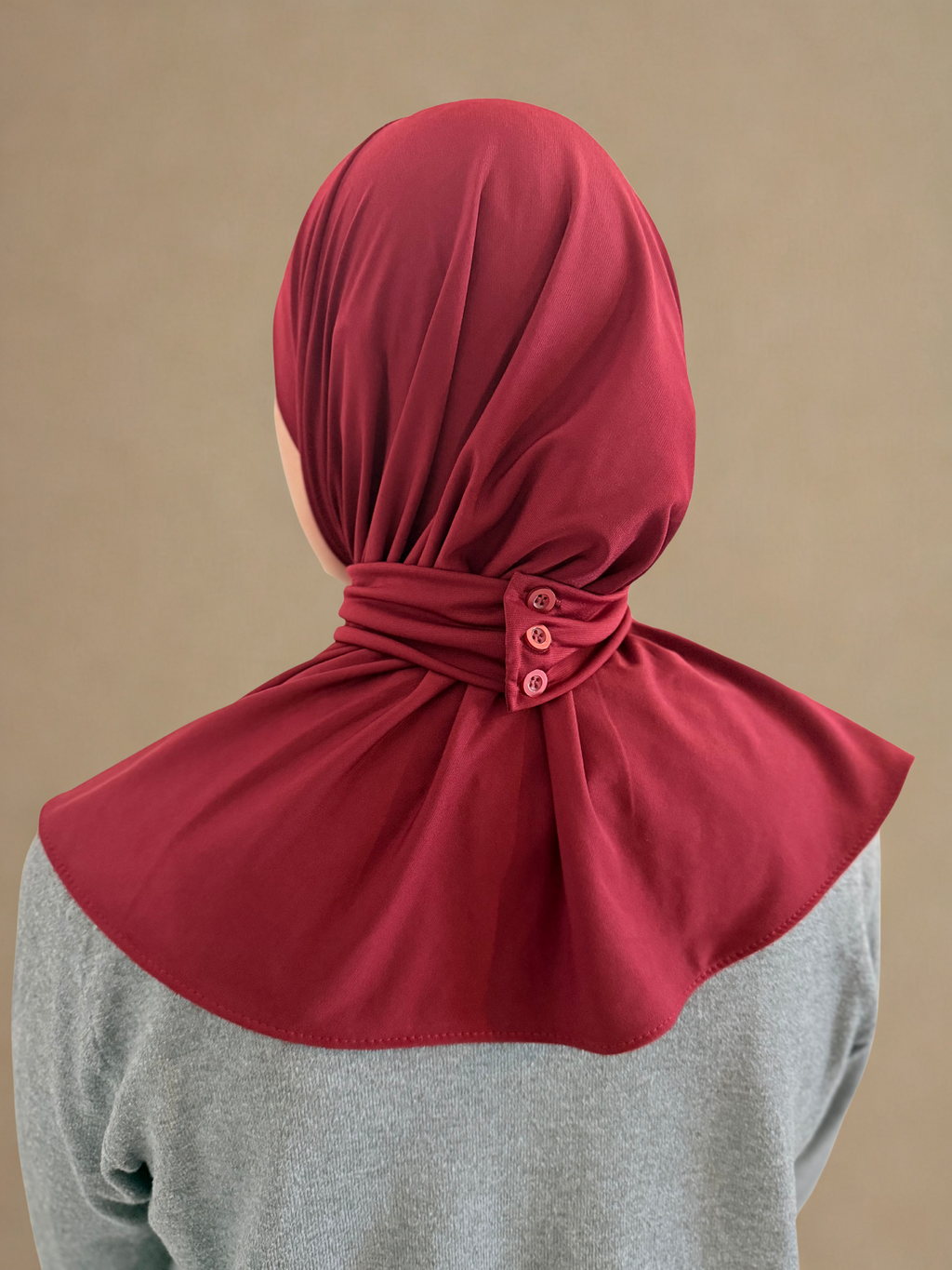 Hijab cagoule à enfiler boutonnée - Jersey premium