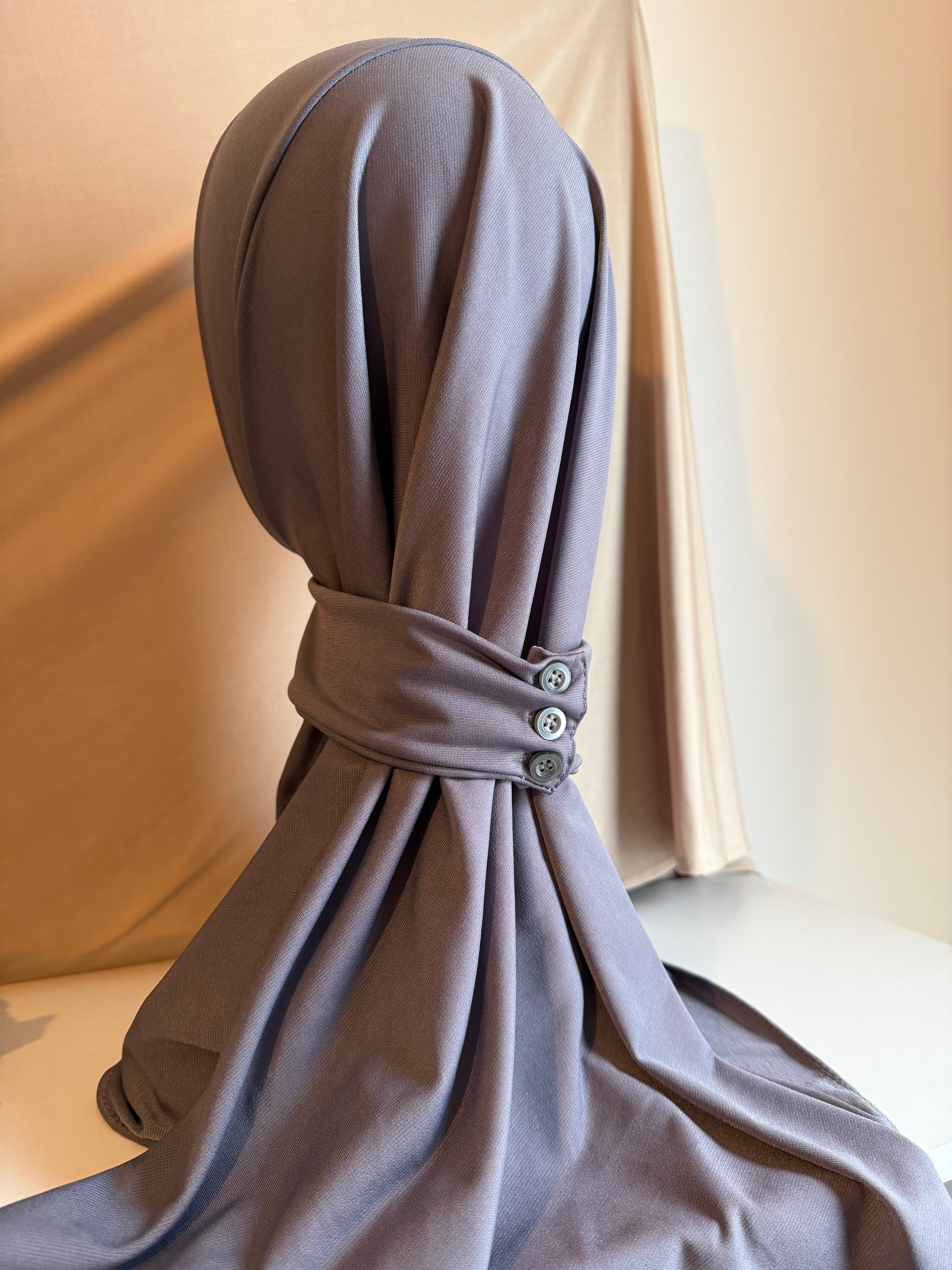 Hijab cagoule à enfiler boutonnée - Jersey premium