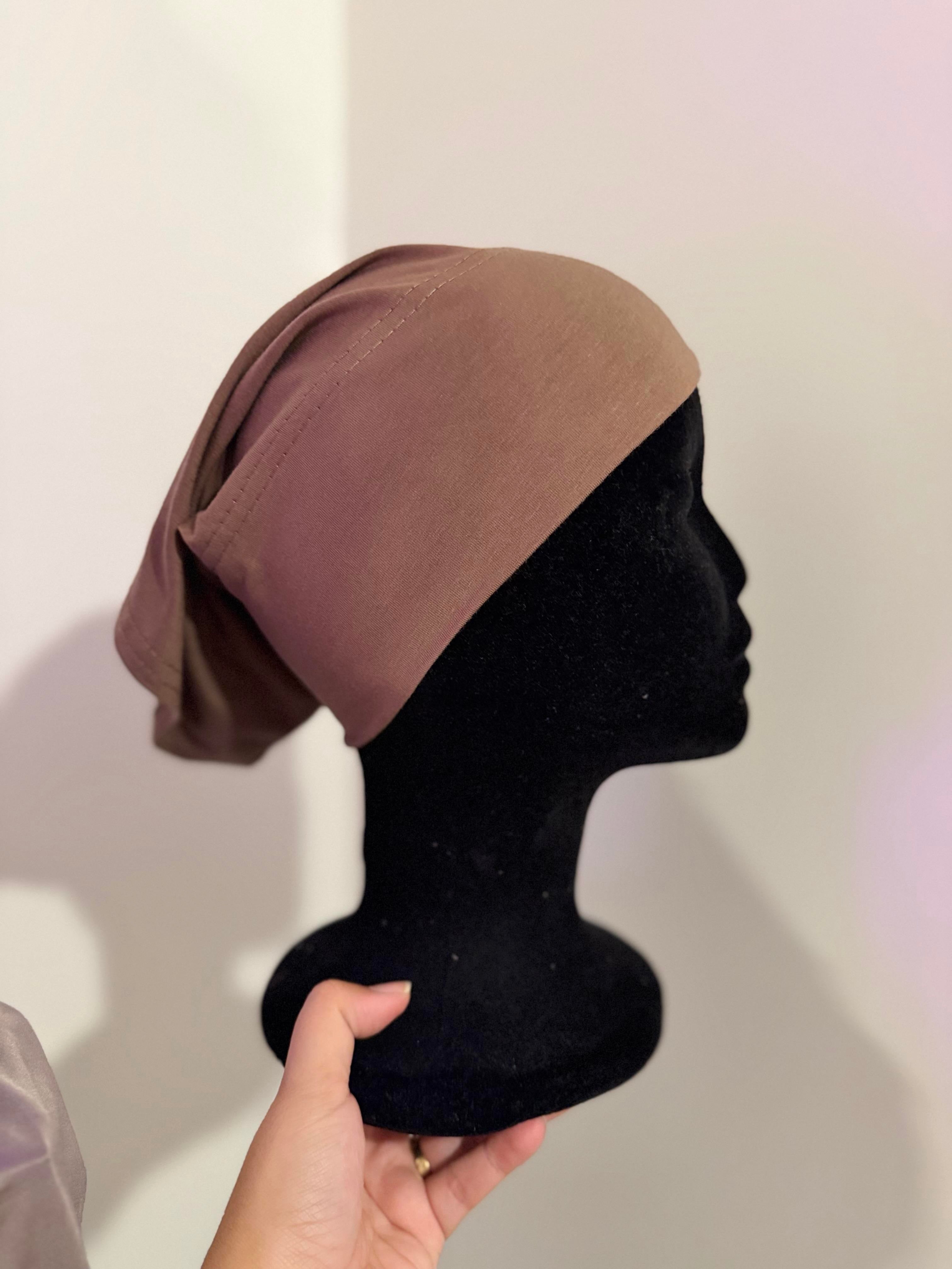 Bonnet sous hijab coton taupe foncé