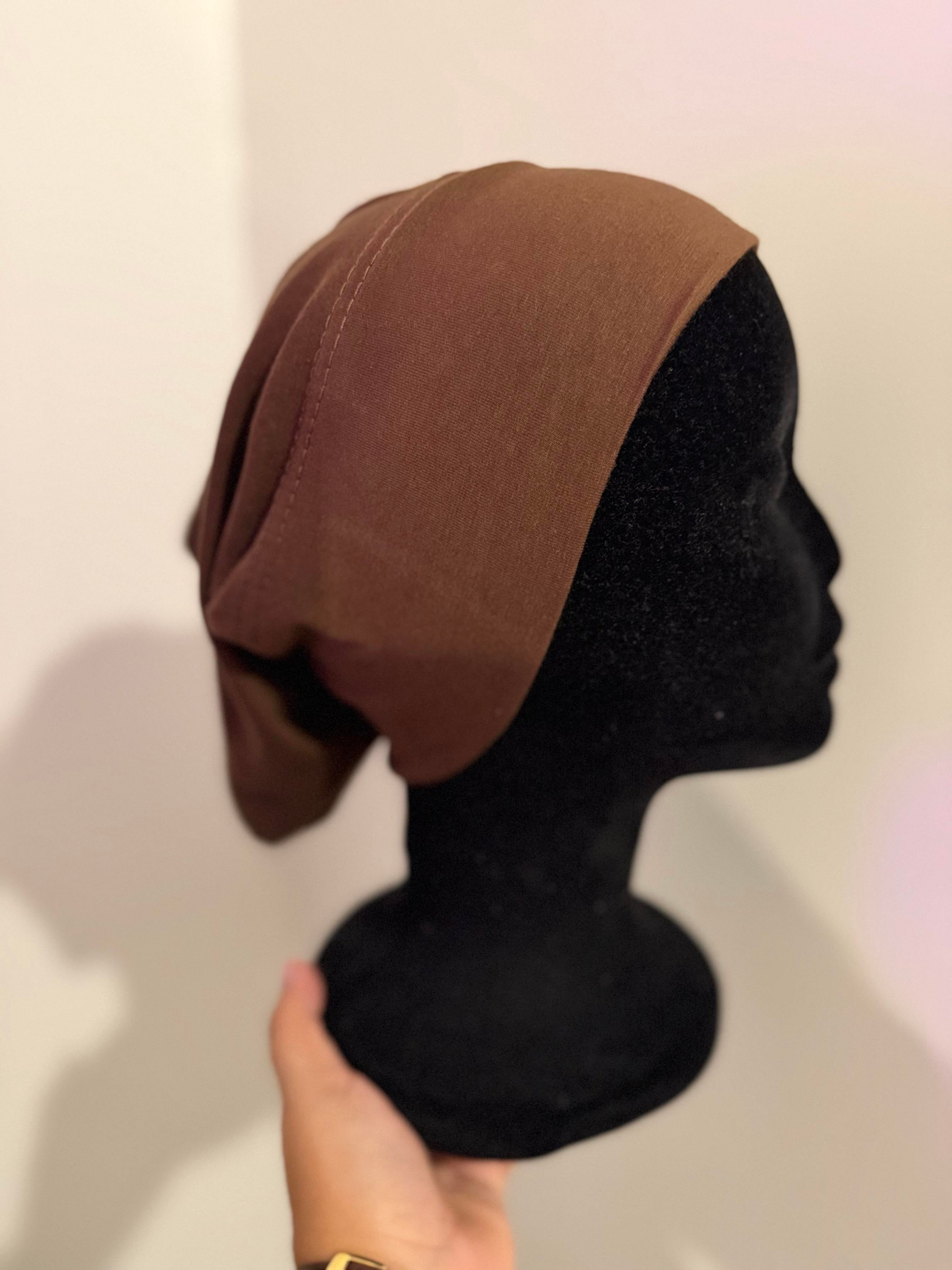 Bonnet sous hijab coton chocolat