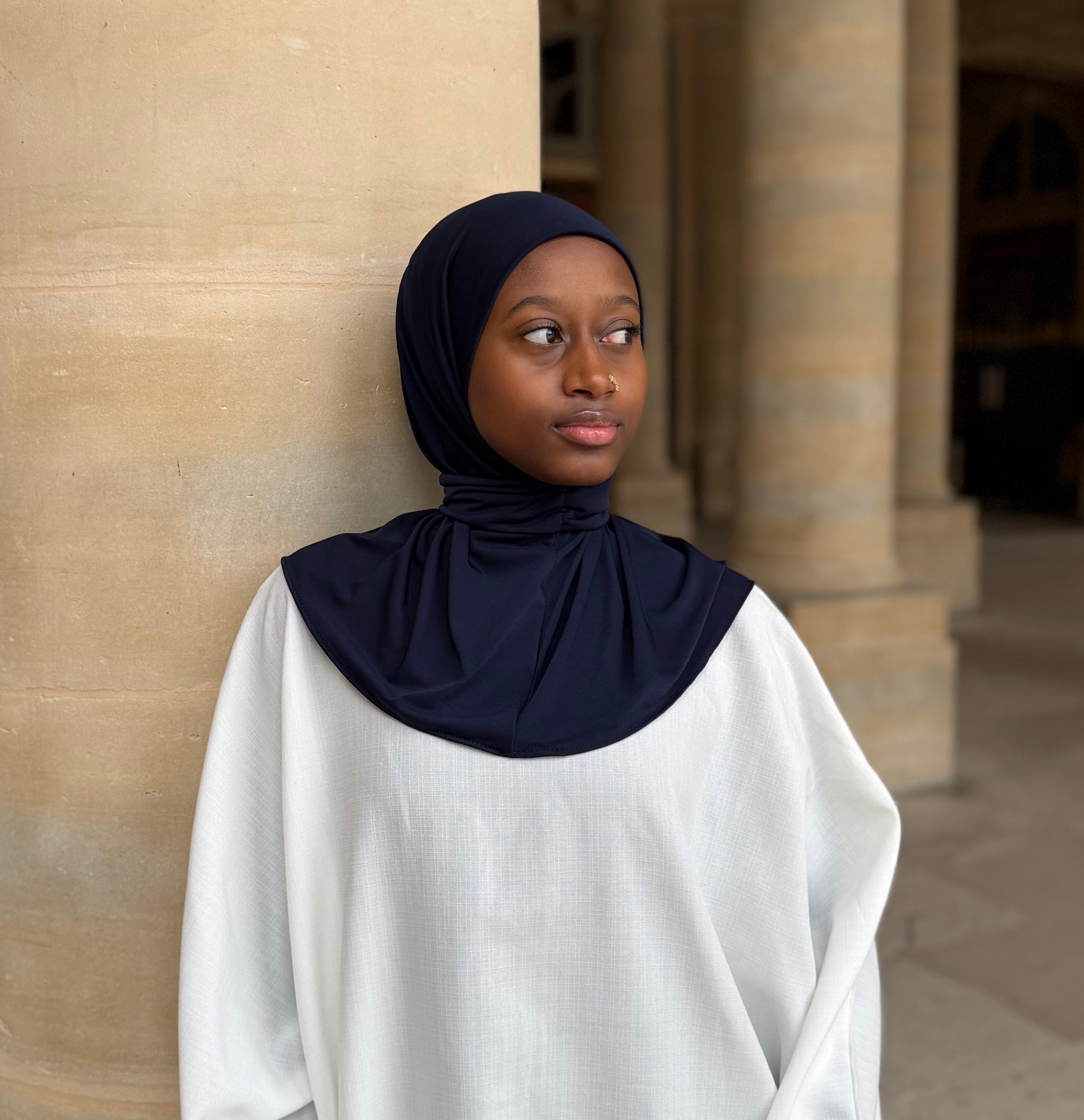 Hijab cagoule à enfiler boutonnée - Jersey premium