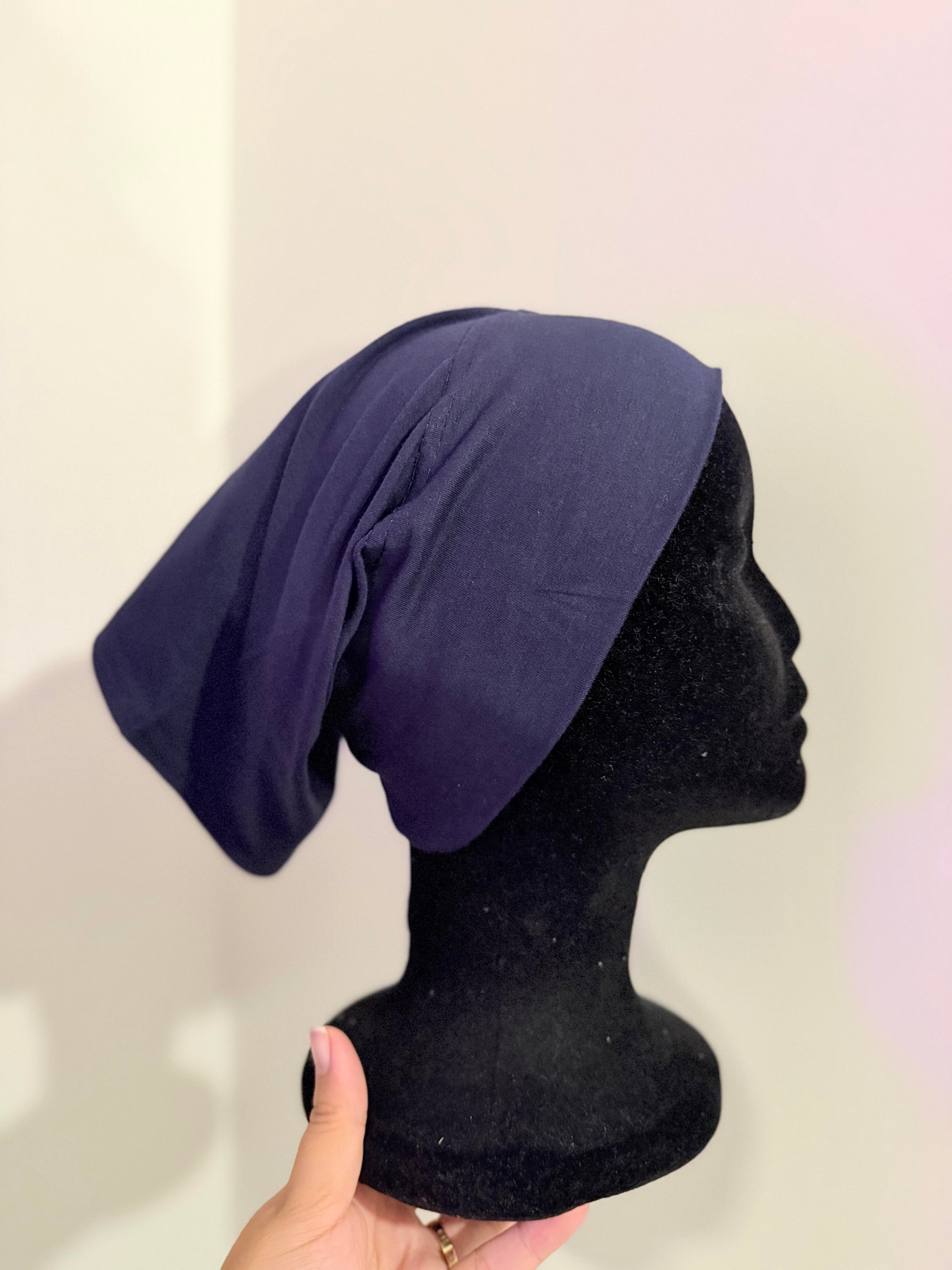 Bonnet sous hijab coton bleu marine