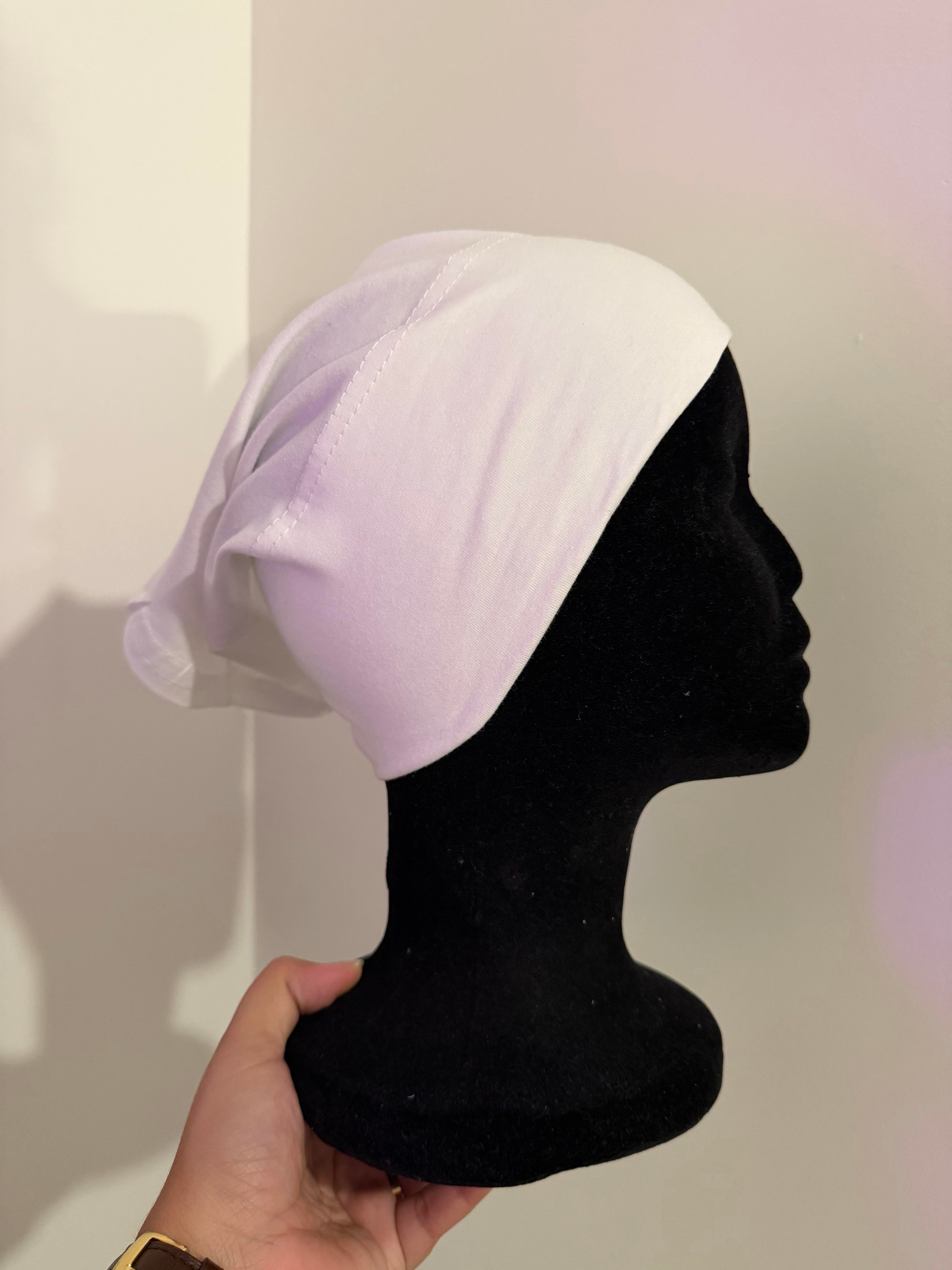 Bonnet sous hijab coton blanc