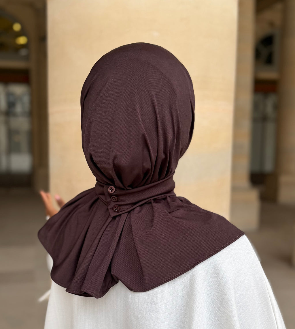 Hijab cagoule à enfiler boutonnée - Jersey premium