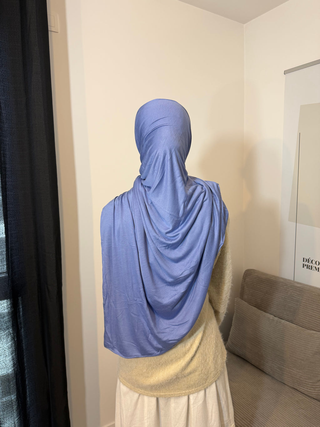 Hijab bambou modal fluide bleu ronizz