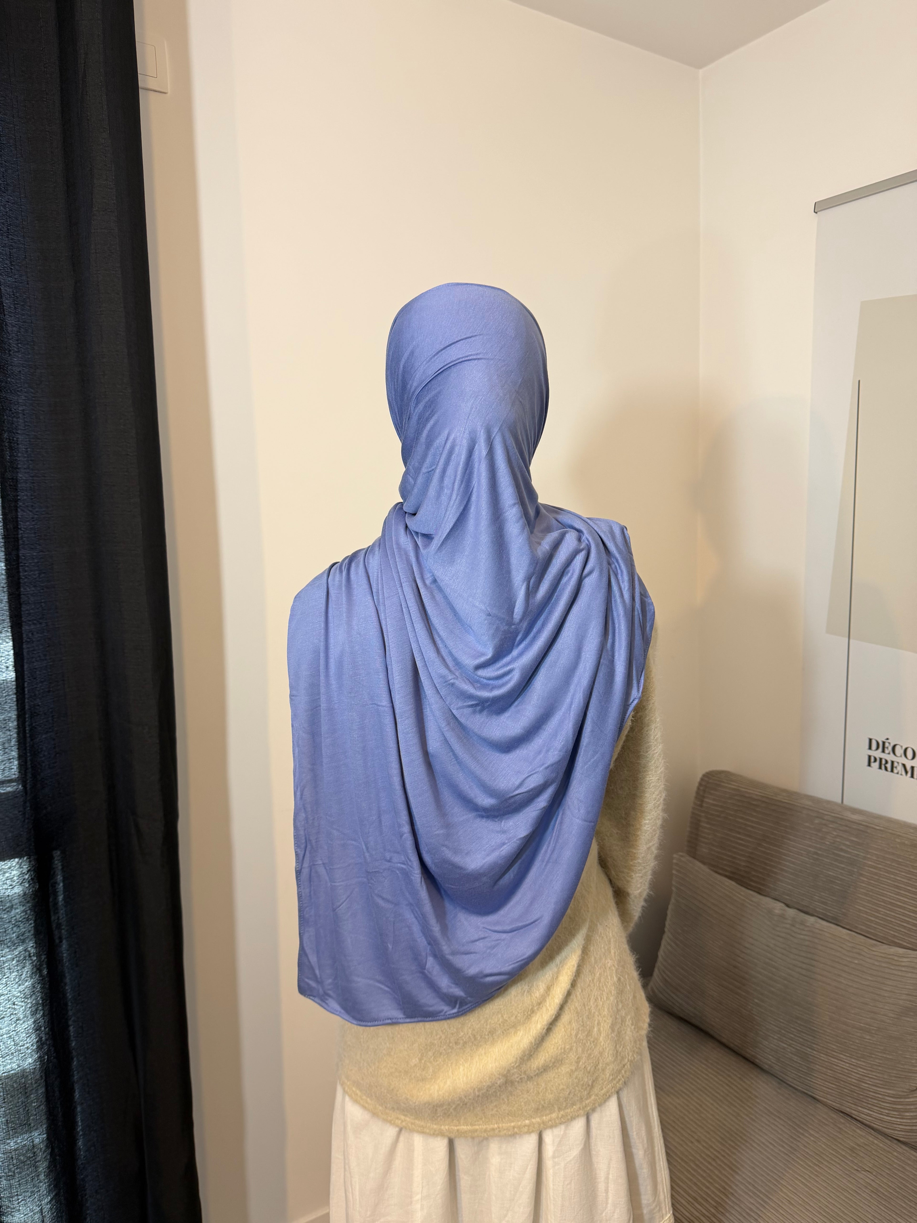 Hijab bambou modal fluide bleu ronizz