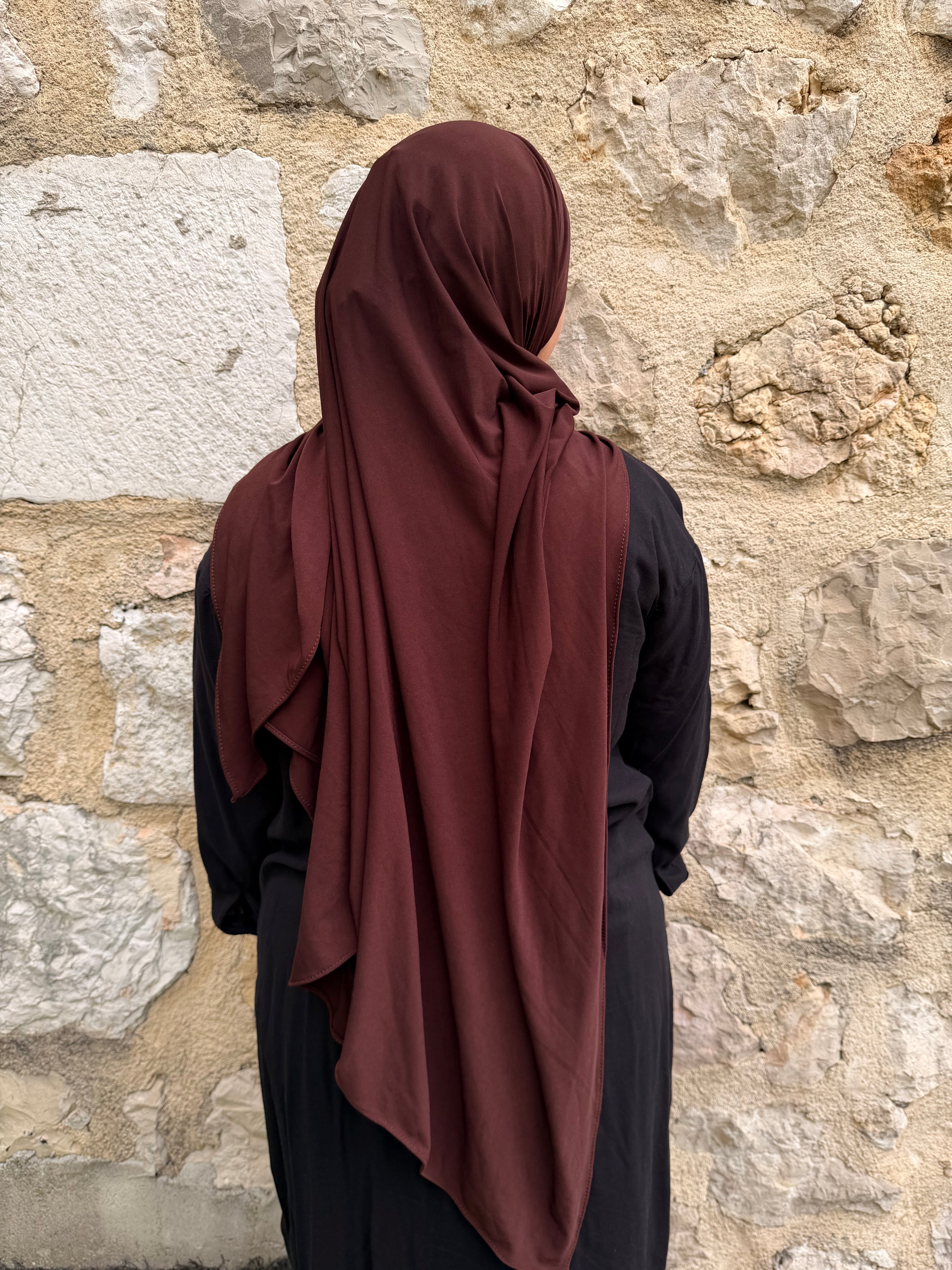 Hijab Triangle Multistyle Chocolat | Jersey Premium | Ronizz