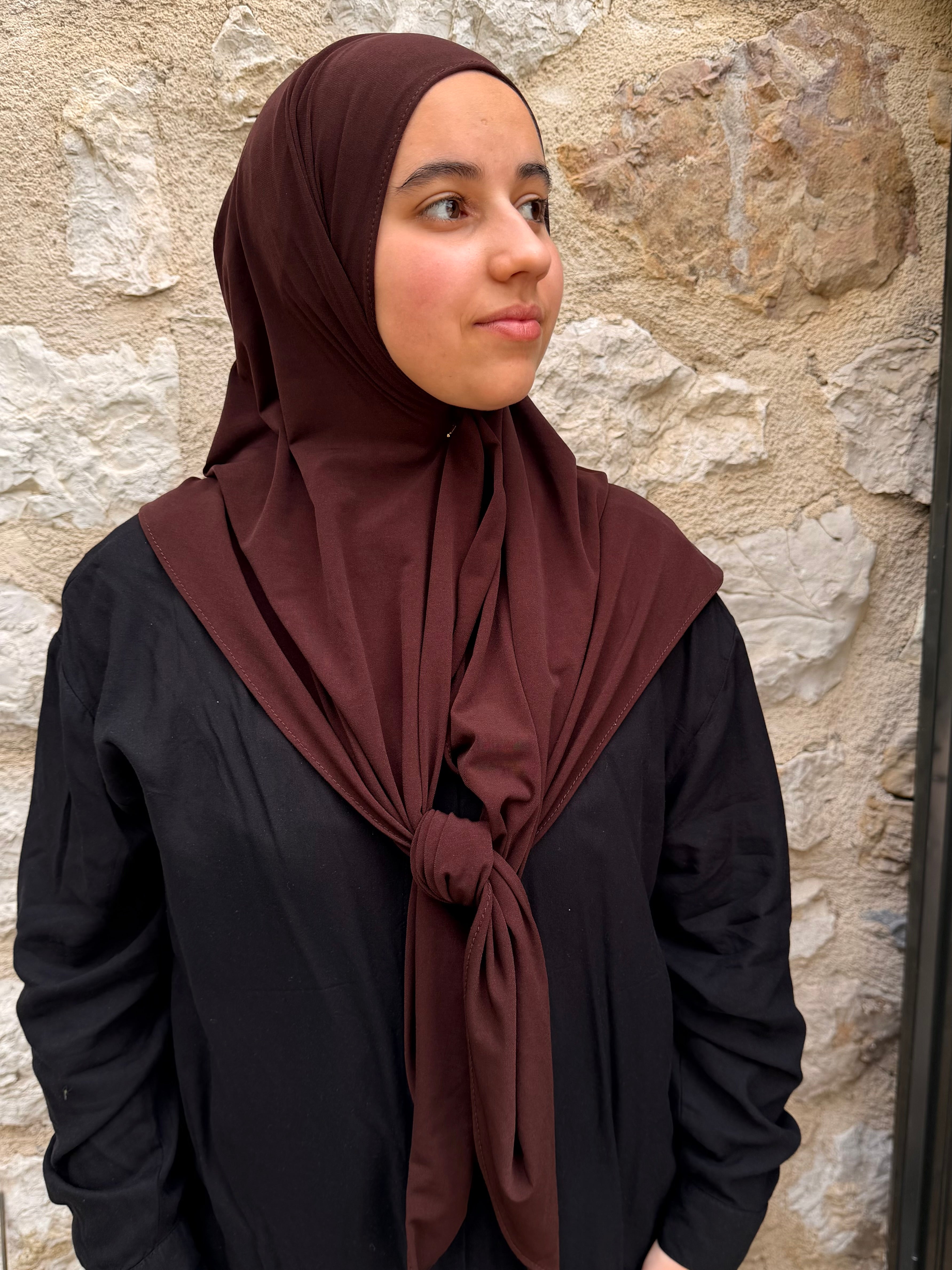 Hijab Triangle Multistyle Chocolat | Jersey Premium | Ronizz