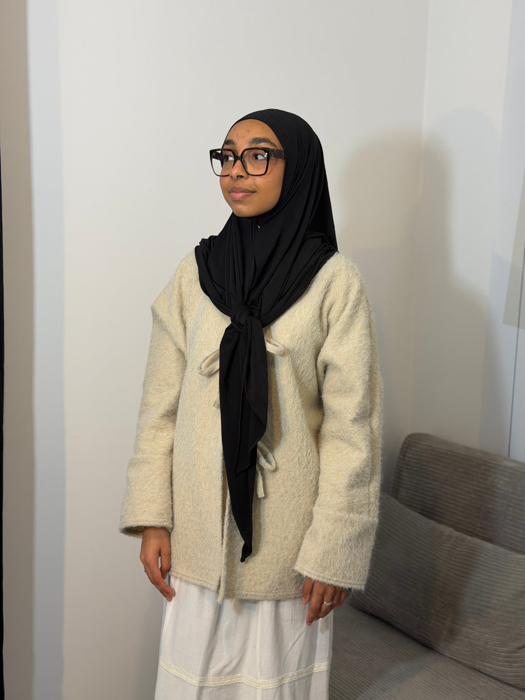 Hijab triangle jersey premium noir ronizz