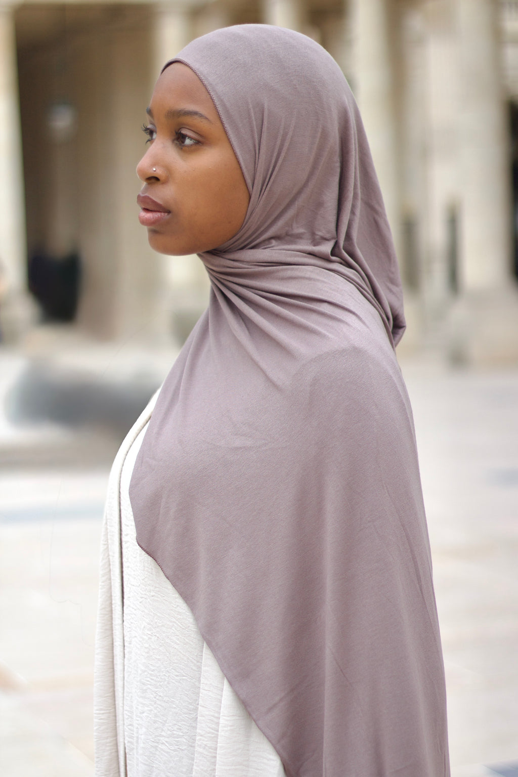 Hijab moka d’été en jersey, modèle HijabGo tubulaire made in France, sans bonnet ni épingles